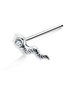 Snake Silver Straight Nose Stud NSKA-79